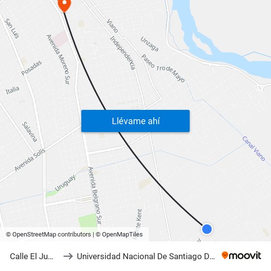 Calle El Jume, 5 to Universidad Nacional De Santiago Del Estero map