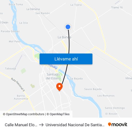 Calle Manuel Elordi, 826 to Universidad Nacional De Santiago Del Estero map