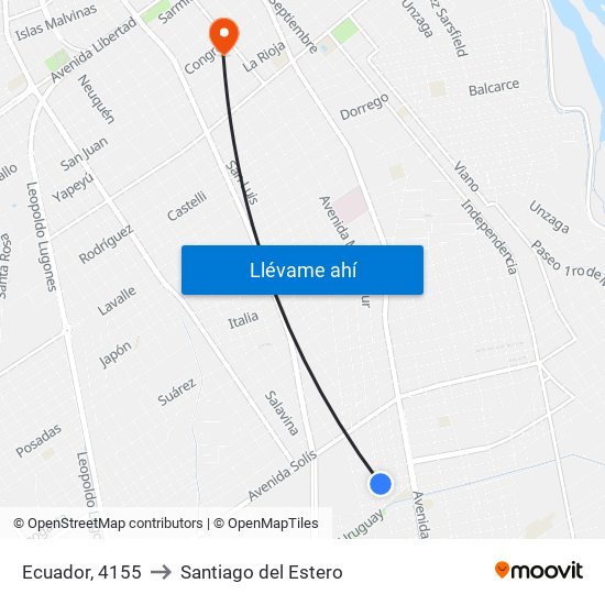 Ecuador, 4155 to Santiago del Estero map