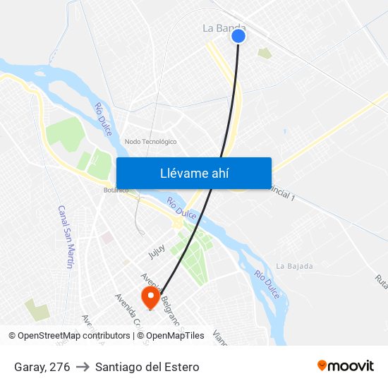 Garay, 276 to Santiago del Estero map