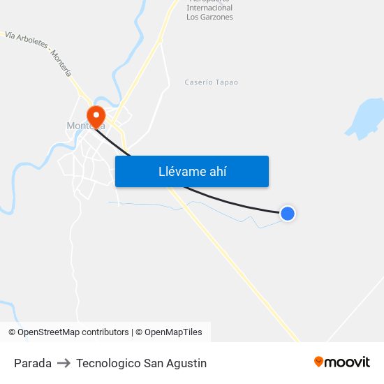 Parada to Tecnologico San Agustin map