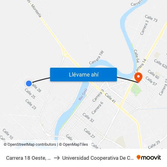 Carrera 18 Oeste, 28-24 to Universidad Cooperativa De Colombia map