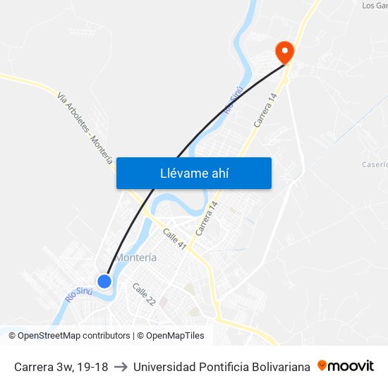 Carrera 3w, 19-18 to Universidad Pontificia Bolivariana map