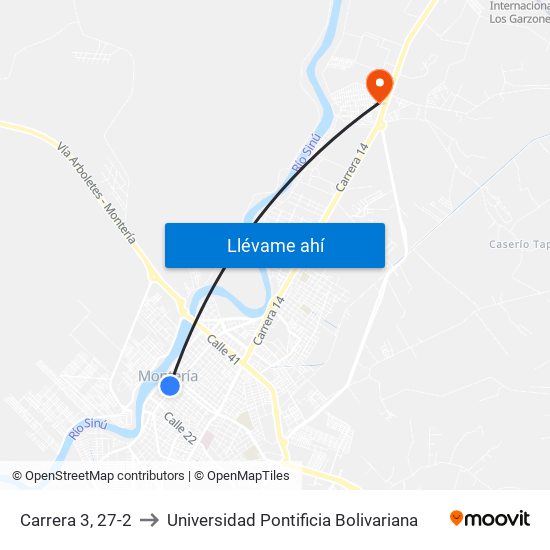 Carrera 3, 27-2 to Universidad Pontificia Bolivariana map