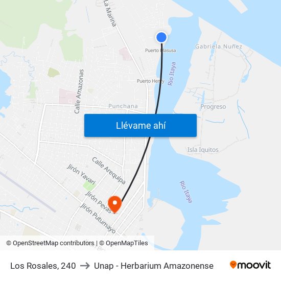 Los Rosales, 240 to Unap - Herbarium Amazonense map