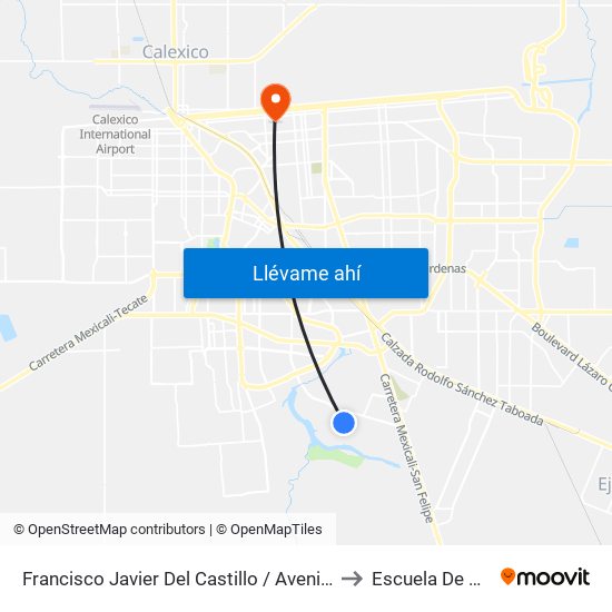 Francisco Javier Del Castillo / Avenida José De La Barcena to Escuela De Enfermeria map