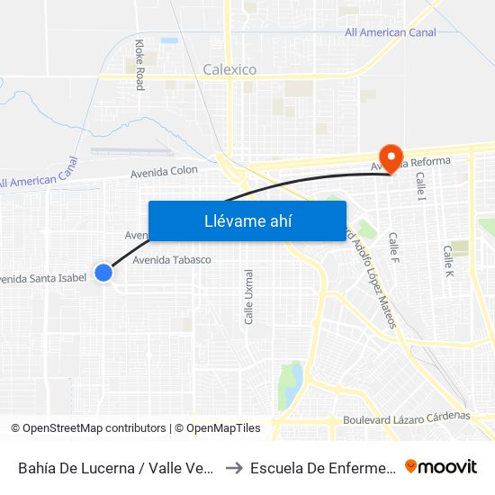 Bahía De Lucerna / Valle Verde to Escuela De Enfermeria map