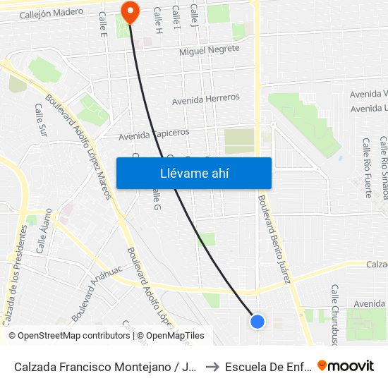 Calzada Francisco Montejano / Jesús Solórzano to Escuela De Enfermeria map