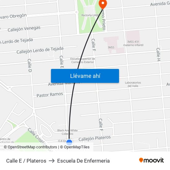 Calle E / Plateros to Escuela De Enfermeria map