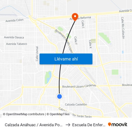 Calzada Anáhuac / Avenida Pontevedra to Escuela De Enfermeria map