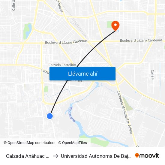 Calzada Anáhuac / Torino to Universidad Autonoma De Baja California map