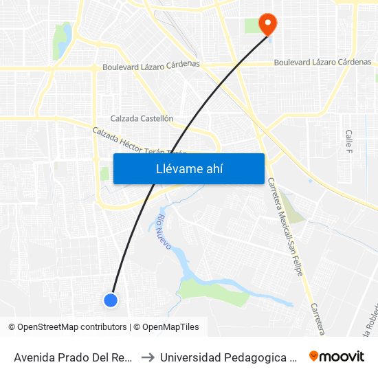 Avenida Prado Del Rey / Liria to Universidad Pedagogica Nacional map