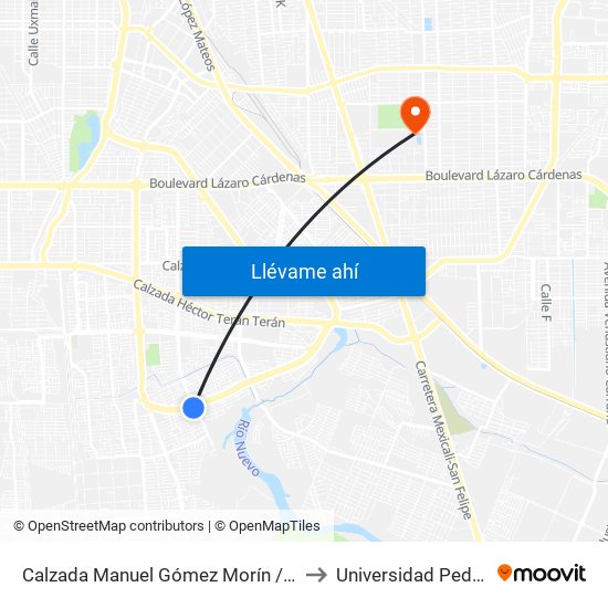 Calzada Manuel Gómez Morín / Calzada Lombardo Toledano to Universidad Pedagogica Nacional map