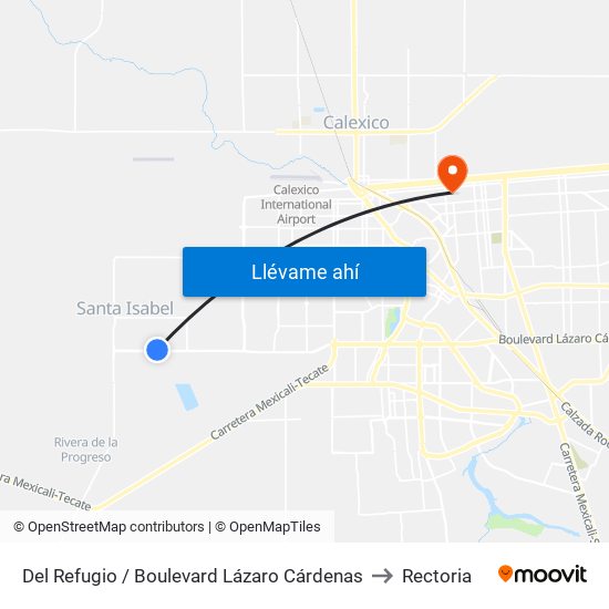 Del Refugio / Boulevard Lázaro Cárdenas to Rectoria map