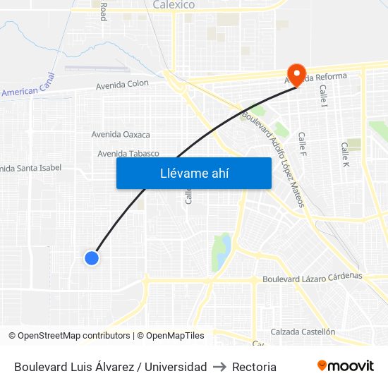 Boulevard Luis Álvarez / Universidad to Rectoria map
