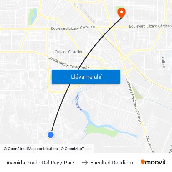 Avenida Prado Del Rey / Parzon to Facultad De Idiomas map