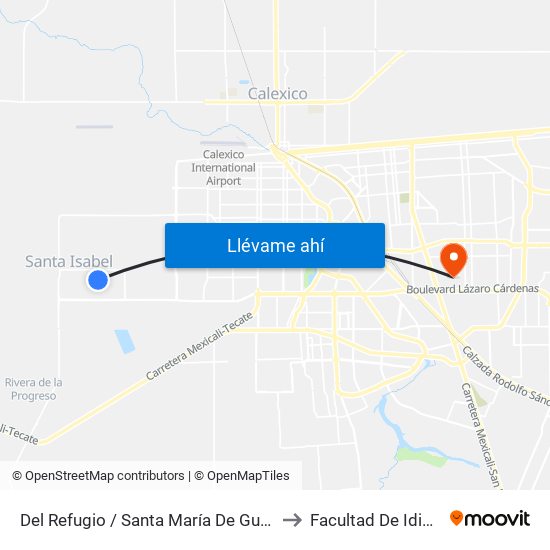 Del Refugio / Santa María De Guadalupe to Facultad De Idiomas map