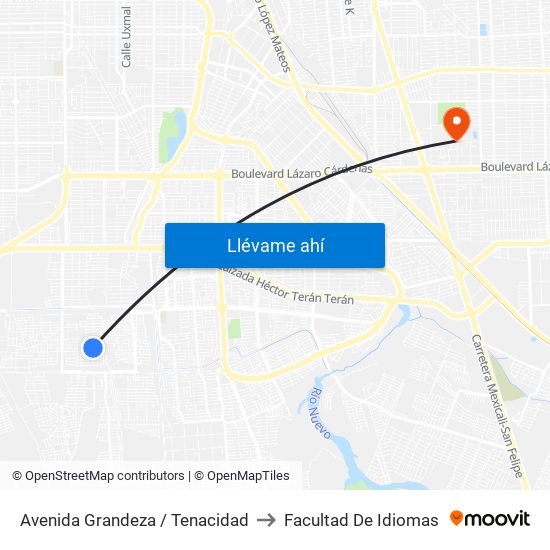 Avenida Grandeza / Tenacidad to Facultad De Idiomas map