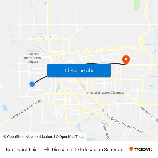 Boulevard Luis Álvarez / Kenia to Direccion De Educacion Superior E Investigacion Cetys Mexicali map