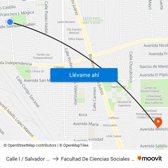 Calle I / Salvador Villalón to Facultad De Ciencias Sociales Y Politicas map