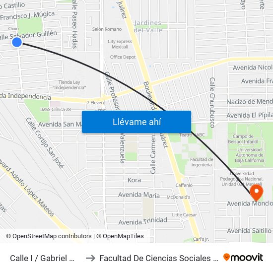 Calle I / Gabriel Mancera to Facultad De Ciencias Sociales Y Politicas map