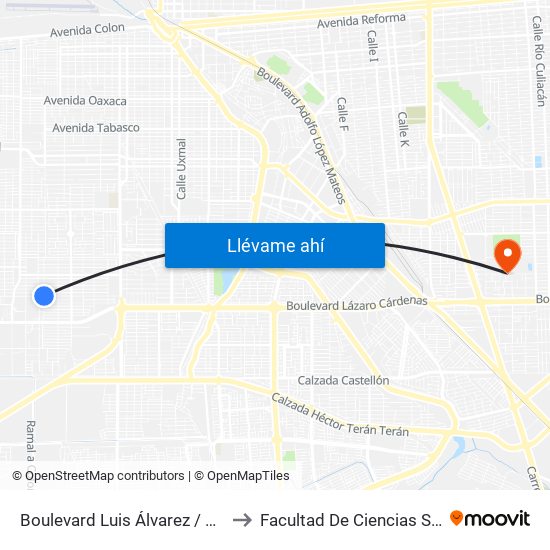 Boulevard Luis Álvarez / Avenida Arqueólogos to Facultad De Ciencias Sociales Y Politicas map