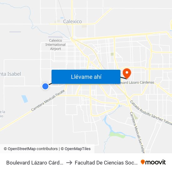 Boulevard Lázaro Cárdenas / Río Nilo to Facultad De Ciencias Sociales Y Politicas map