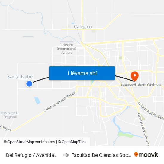 Del Refugio / Avenida Santa Verónica to Facultad De Ciencias Sociales Y Politicas map