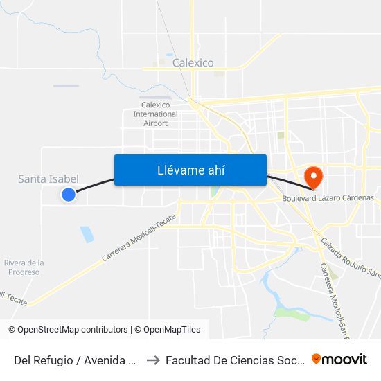 Del Refugio / Avenida Santa Verónica to Facultad De Ciencias Sociales Y Politicas map