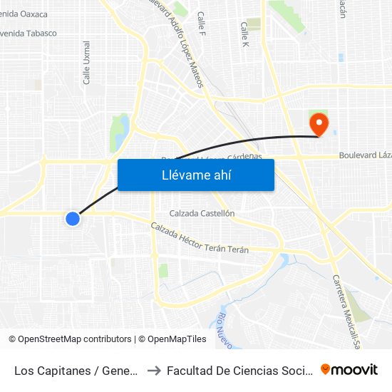 Los Capitanes / General Argumedo to Facultad De Ciencias Sociales Y Politicas map