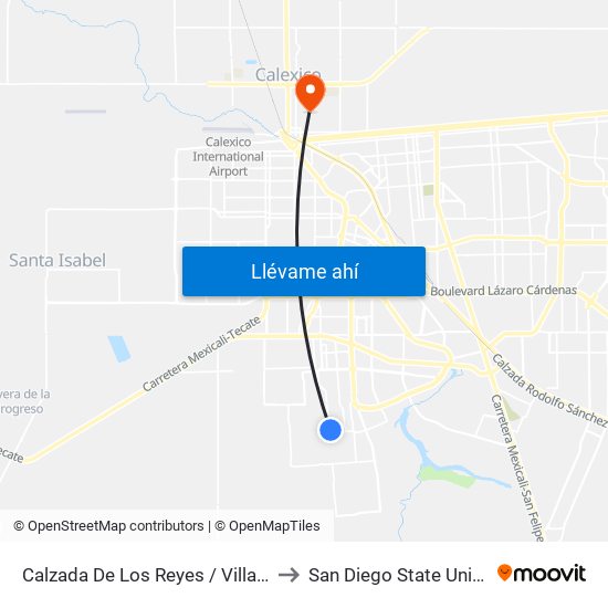 Calzada De Los Reyes / Villarobledo to San Diego State University map