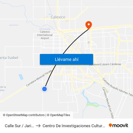 Calle Sur / Jarilla to Centro De Investigaciones Culturales map
