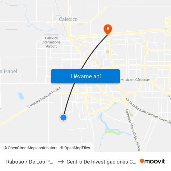 Raboso / De Los Portales to Centro De Investigaciones Culturales map