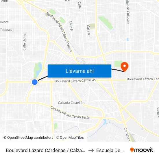 Boulevard Lázaro Cárdenas / Calzada De Los Presidentes to Escuela De Pedagogia map