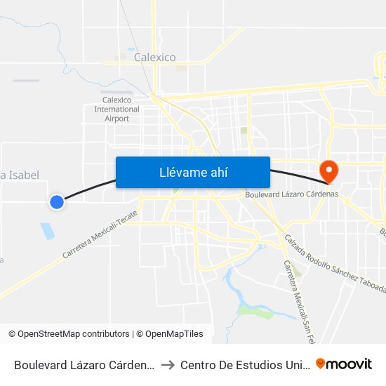 Boulevard Lázaro Cárdenas / Paseo Viñas Del Sol to Centro De Estudios Universitarios Xochicalco map