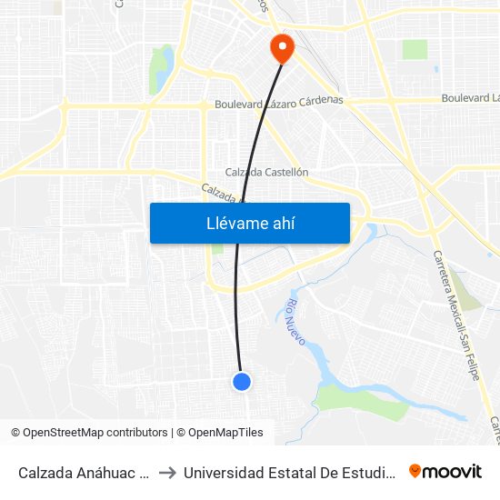 Calzada Anáhuac / Briviesca to Universidad Estatal De Estudios Pedagogicos map