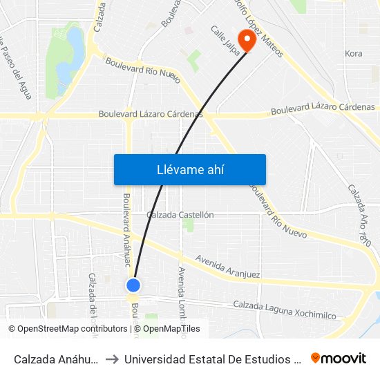 Calzada Anáhuac, 398 to Universidad Estatal De Estudios Pedagogicos map