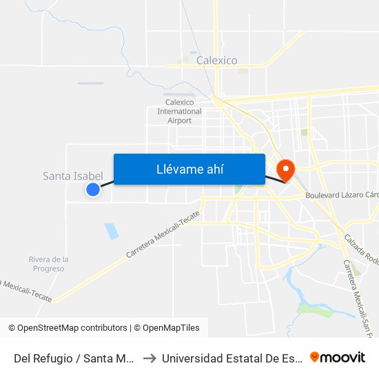 Del Refugio / Santa María De Guadalupe to Universidad Estatal De Estudios Pedagogicos map