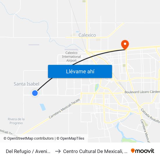 Del Refugio / Avenida San Cristóbal to Centro Cultural De Mexicali, Seminario Diocesano map