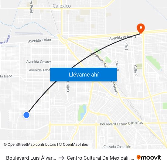 Boulevard Luis Álvarez / Universidad to Centro Cultural De Mexicali, Seminario Diocesano map