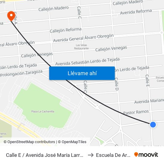 Calle E / Avenida José María Larroque to Escuela De Artes map