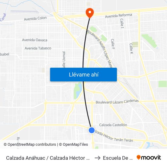 Calzada Anáhuac / Calzada Héctor Terán Terán to Escuela De Artes map