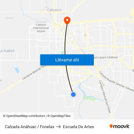 Calzada Anáhuac / Fonelas to Escuela De Artes map