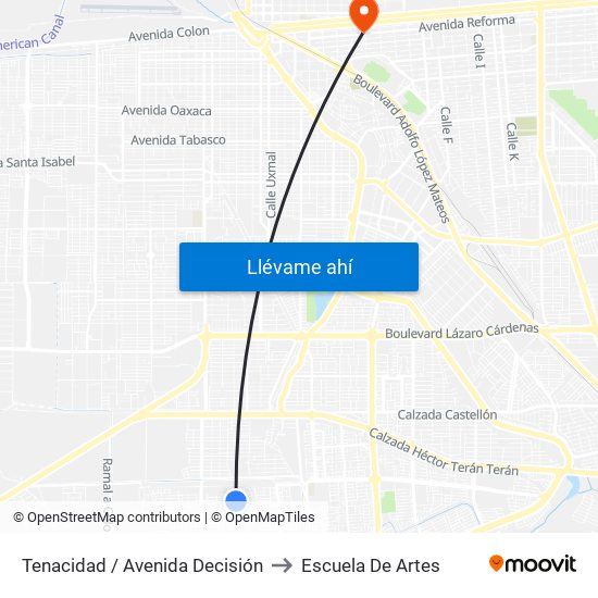 Tenacidad / Avenida Decisión to Escuela De Artes map