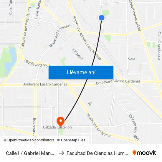 Calle I / Gabriel Mancera to Facultad De Ciencias Humanas map