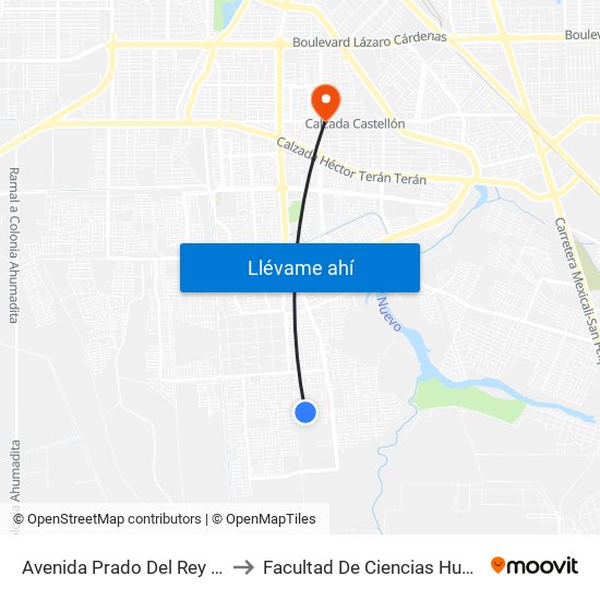 Avenida Prado Del Rey / Liria to Facultad De Ciencias Humanas map