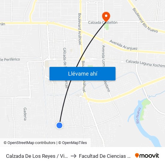 Calzada De Los Reyes / Villarobledo to Facultad De Ciencias Humanas map