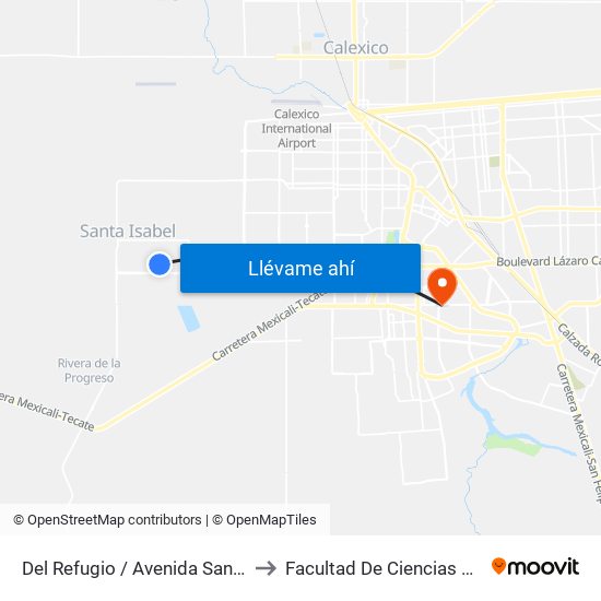 Del Refugio / Avenida San Cristóbal to Facultad De Ciencias Humanas map