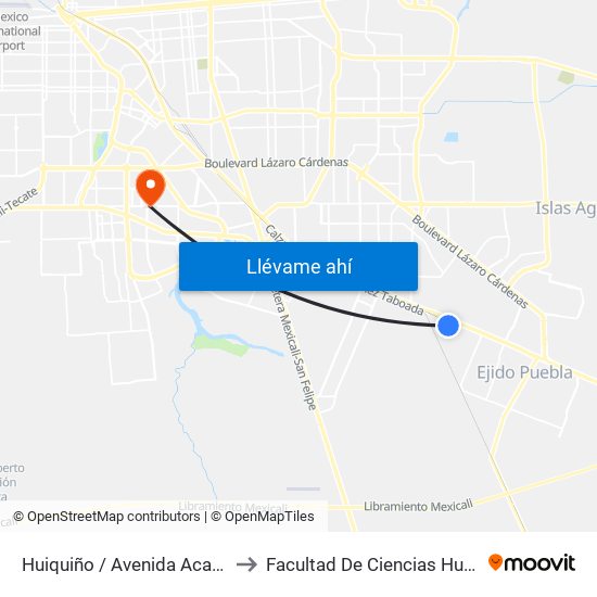 Huiquiño / Avenida Acamayas to Facultad De Ciencias Humanas map