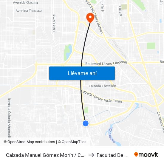 Calzada Manuel Gómez Morín / Calzada Anáhuac to Facultad De Medicina map